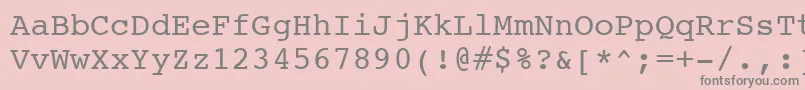 フォントCourierSwa – ピンクの背景に灰色の文字