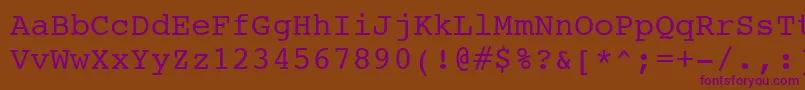 フォントCourierSwa – 紫色のフォント、茶色の背景