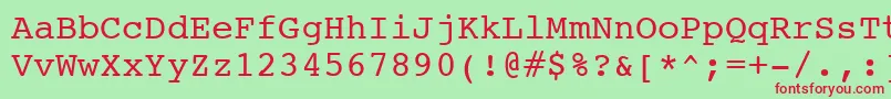 CourierSwa Font – Red Fonts on Green Background