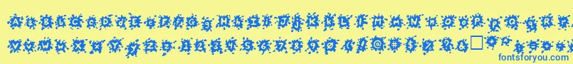 Splats Font – Blue Fonts on Yellow Background