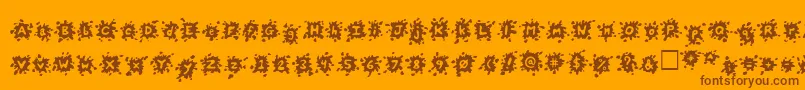 Splats Font – Brown Fonts on Orange Background