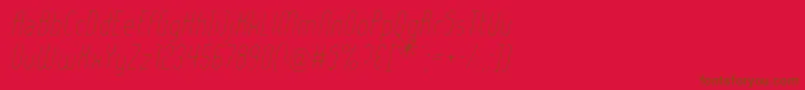 Weitere Informationen zur Ladyielo-Schriftart Ladyielo-Schriftart – Braune Schriften auf rotem Hintergrund