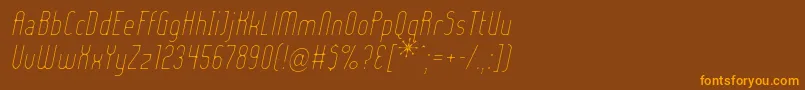 Ladyielo-Schriftart – Orangefarbene Schriften auf braunem Hintergrund