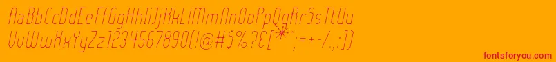 Ladyielo-Schriftart – Rote Schriften auf orangefarbenem Hintergrund