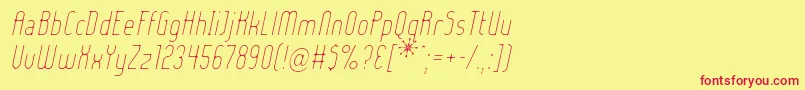 Ladyielo-Schriftart – Rote Schriften auf gelbem Hintergrund