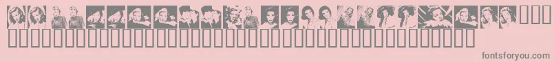 Fonte Bacall – fontes cinzas em um fundo rosa