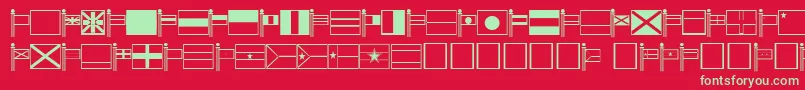 WorldRegular-fontti – vihreät fontit punaisella taustalla