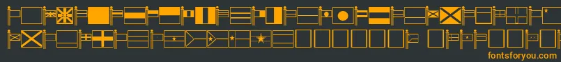 フォントWorldRegular – 黒い背景にオレンジの文字