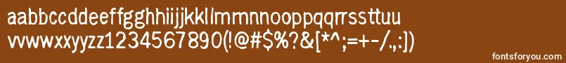 WithRighteousIndignationAgain Font – White Fonts on Brown Background