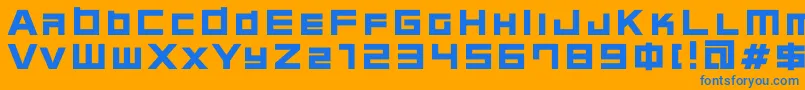 C08n Font – Blue Fonts on Orange Background