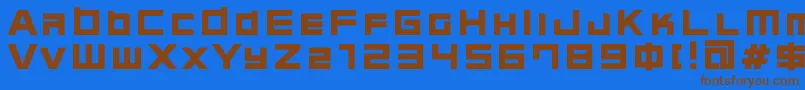 C08n Font – Brown Fonts on Blue Background