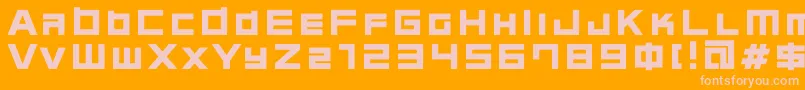 C08n-Schriftart – Rosa Schriften auf orangefarbenem Hintergrund