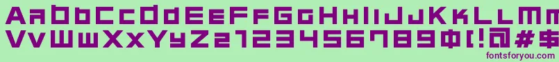 Police C08n – polices violettes sur fond vert