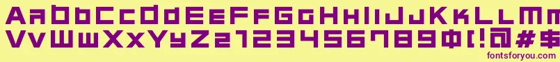 C08n Font – Purple Fonts on Yellow Background