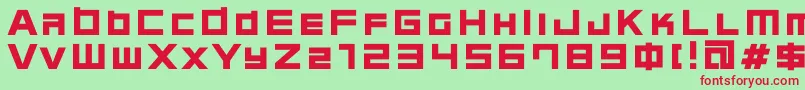 フォントC08n – 赤い文字の緑の背景