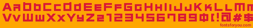 C08n Font – Red Fonts on Orange Background