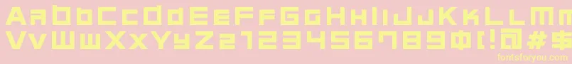 Police C08n – polices jaunes sur fond rose