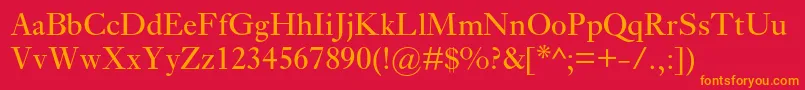 EhrhardtmtstdRegular Font – Orange Fonts on Red Background