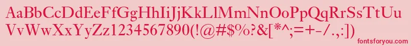 EhrhardtmtstdRegular Font – Red Fonts on Pink Background