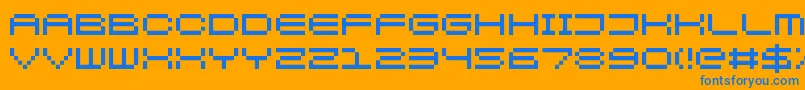 KenneyRocket-Schriftart – Blaue Schriften auf orangefarbenem Hintergrund