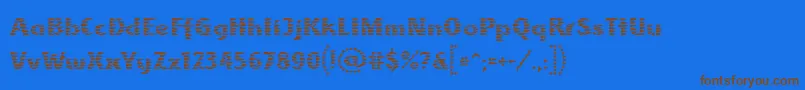 フォントAlbatrossLtRegular – 茶色の文字が青い背景にあります。