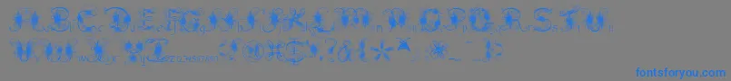Weitere Informationen zur FantasticPete-Schriftart FantasticPete-Schriftart – Blaue Schriften auf grauem Hintergrund