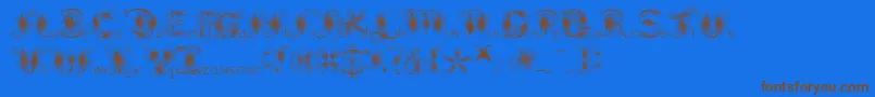 FantasticPete Font – Brown Fonts on Blue Background