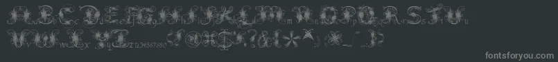 FantasticPete-Schriftart – Graue Schriften auf schwarzem Hintergrund