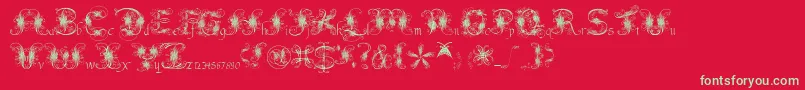 フォントFantasticPete – 赤い背景に緑の文字
