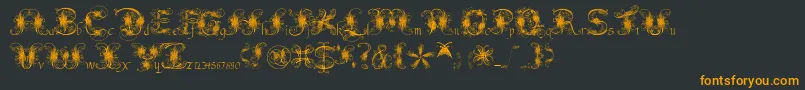 FantasticPete-Schriftart – Orangefarbene Schriften auf schwarzem Hintergrund