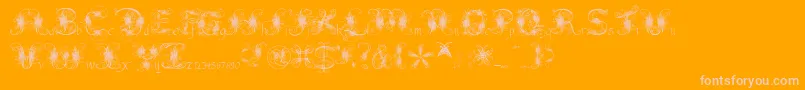 FantasticPete-Schriftart – Rosa Schriften auf orangefarbenem Hintergrund