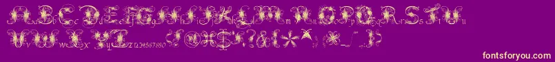 fuente FantasticPete – Fuentes Amarillas Sobre Fondo Morado