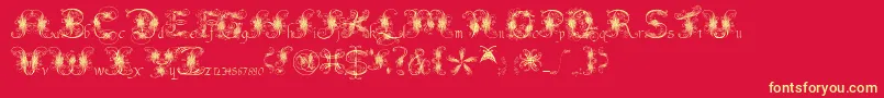Fonte FantasticPete – fontes amarelas em um fundo vermelho