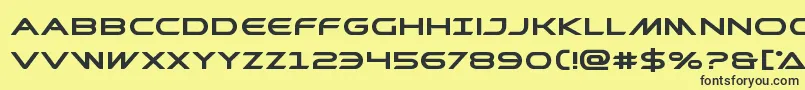 Prometheanboldexpand-fontti – mustat fontit keltaisella taustalla