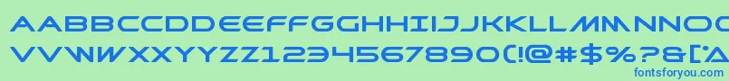 Prometheanboldexpand-Schriftart – Blaue Schriften auf grünem Hintergrund