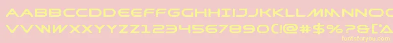 Prometheanboldexpand-Schriftart – Gelbe Schriften auf rosa Hintergrund