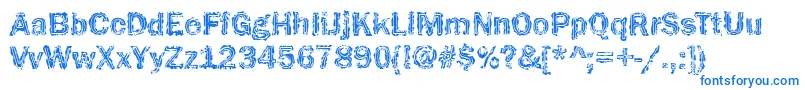 フォントFunky32Bold – 白い背景に青い文字