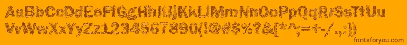 Funky32Bold Font – Brown Fonts on Orange Background