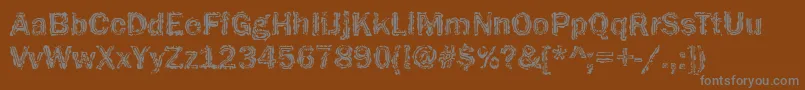 フォントFunky32Bold – 茶色の背景に灰色の文字
