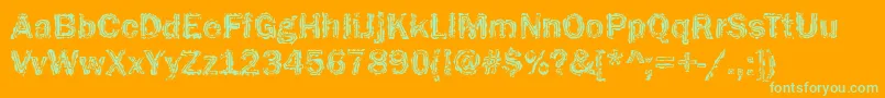 Funky32Bold Font – Green Fonts on Orange Background