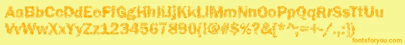 フォントFunky32Bold – オレンジの文字が黄色の背景にあります。