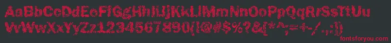 フォントFunky32Bold – 黒い背景に赤い文字