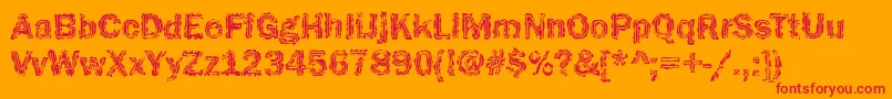 フォントFunky32Bold – オレンジの背景に赤い文字