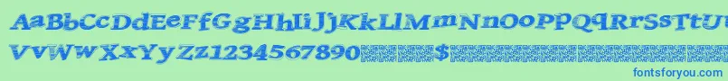 Quicksales Font – Blue Fonts on Green Background