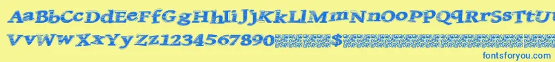 Quicksales Font – Blue Fonts on Yellow Background