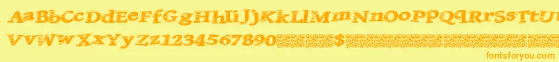 Quicksales Font – Orange Fonts on Yellow Background