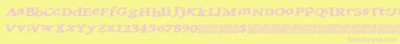 Quicksales Font – Pink Fonts on Yellow Background