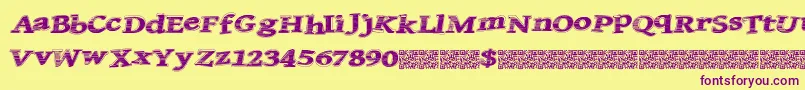 Quicksales Font – Purple Fonts on Yellow Background