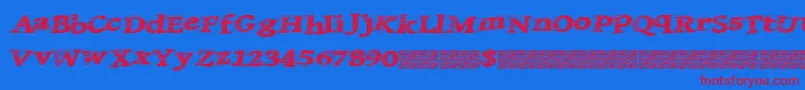 Quicksales Font – Red Fonts on Blue Background