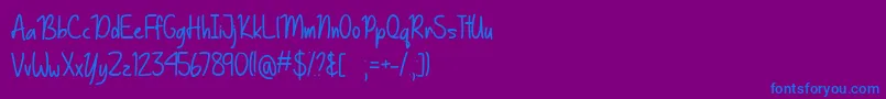Шрифт BasicallyYesTtf – синие шрифты на фиолетовом фоне